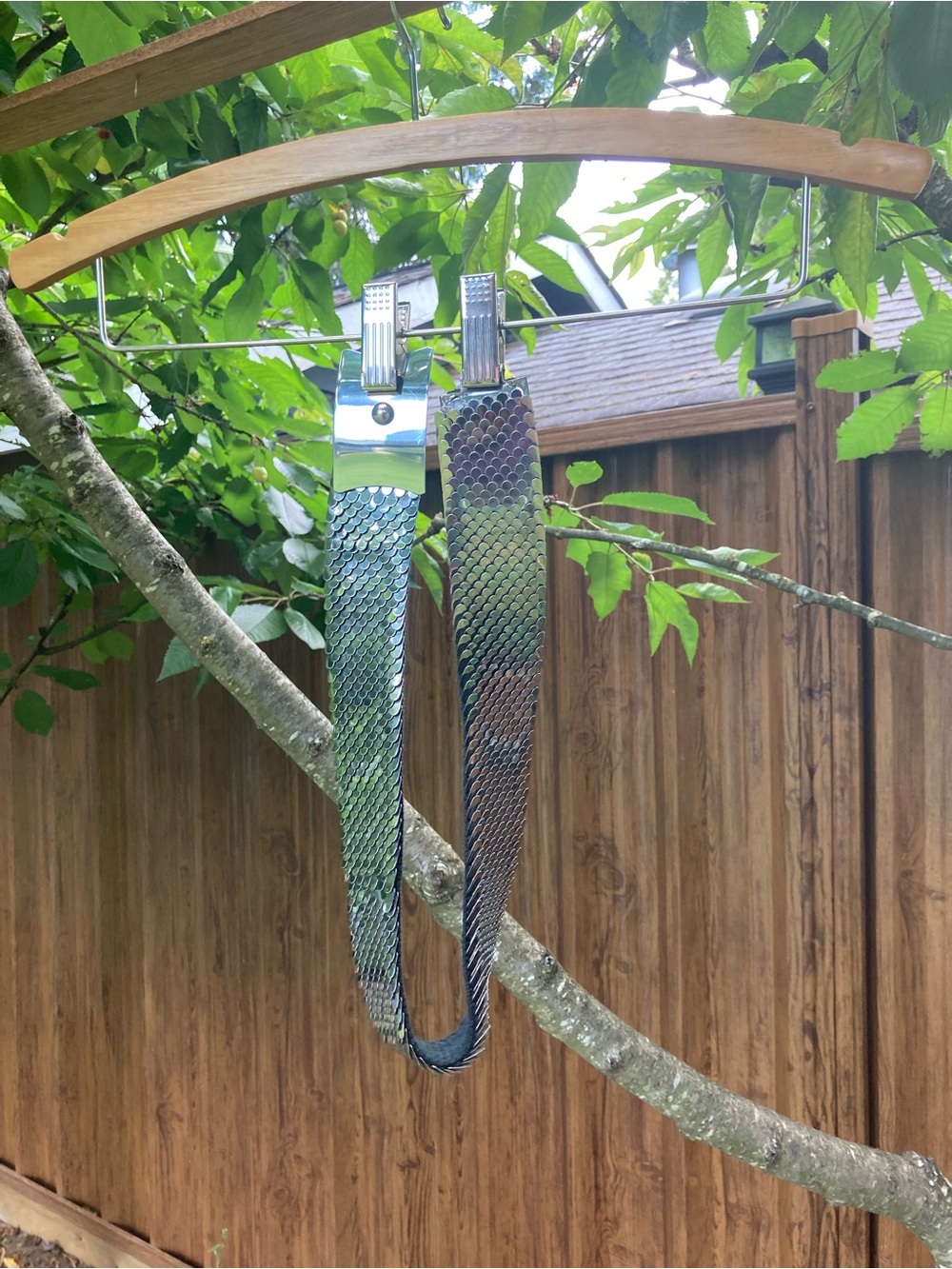 Vintage silver metal belt.
